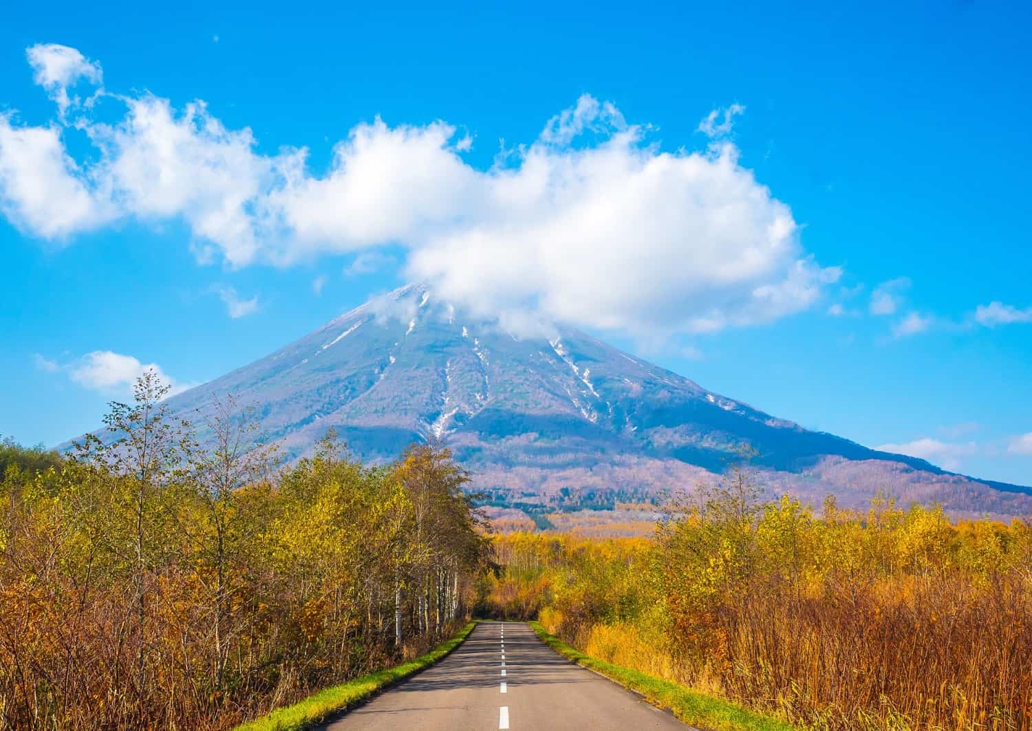 Eine Straße n Niseko, Hokkaidō im Sommer