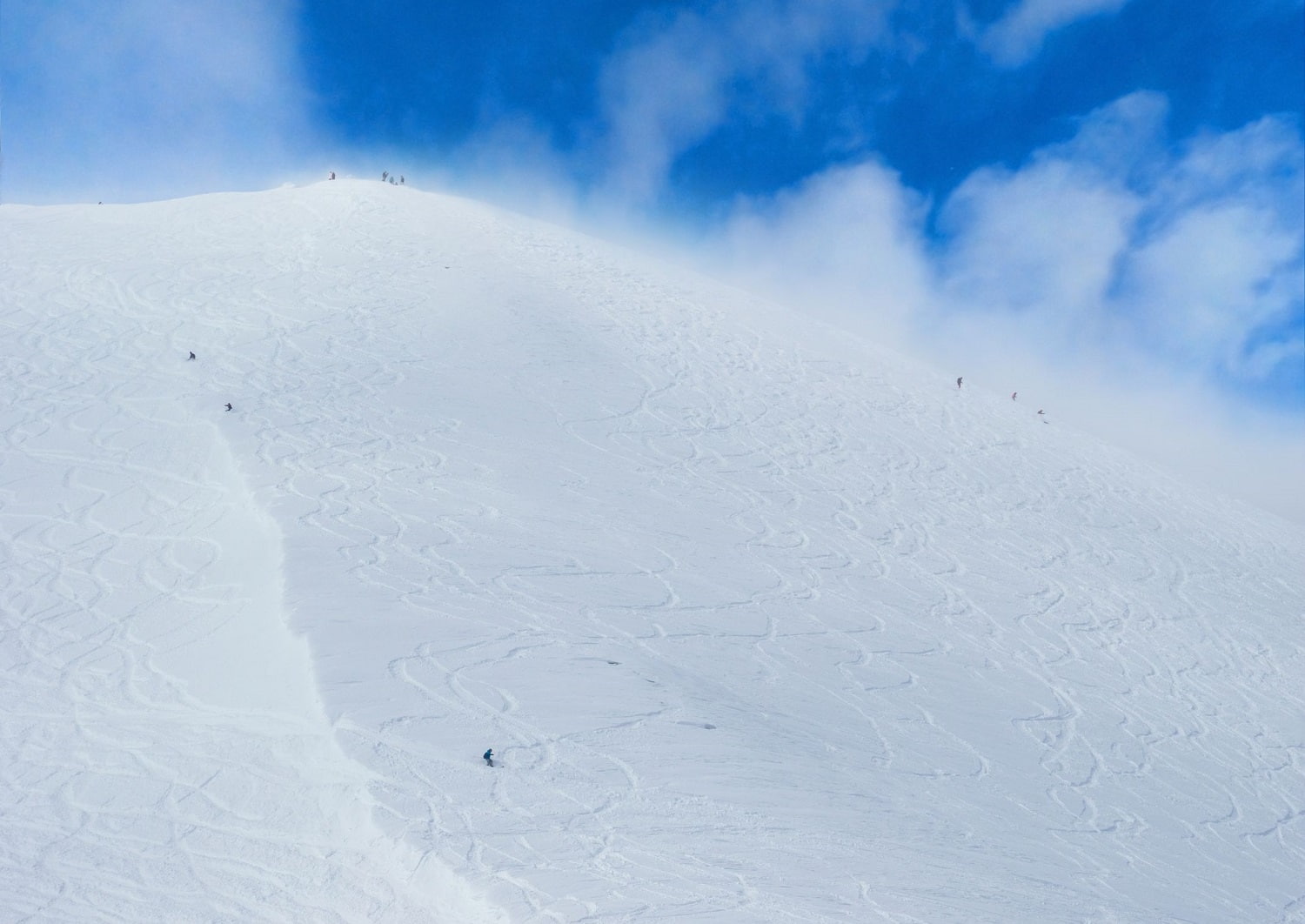 Skifahren im Pulverschnee in Niseko auf Hokkaidō, Japan