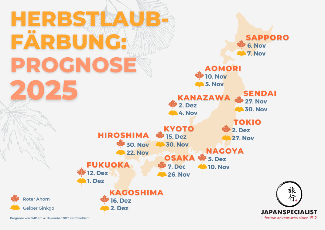 Herbstlaub-Prognose Japan 2025