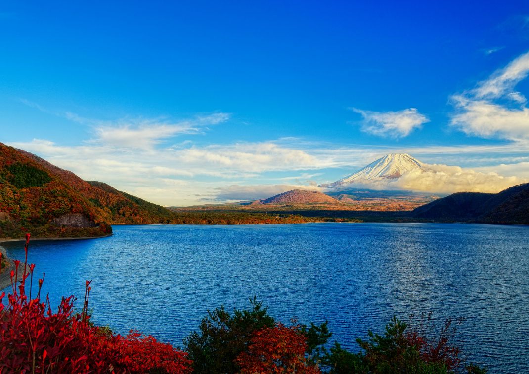 Lake Motosu and Mount Fuji, Yamanashi, Japan