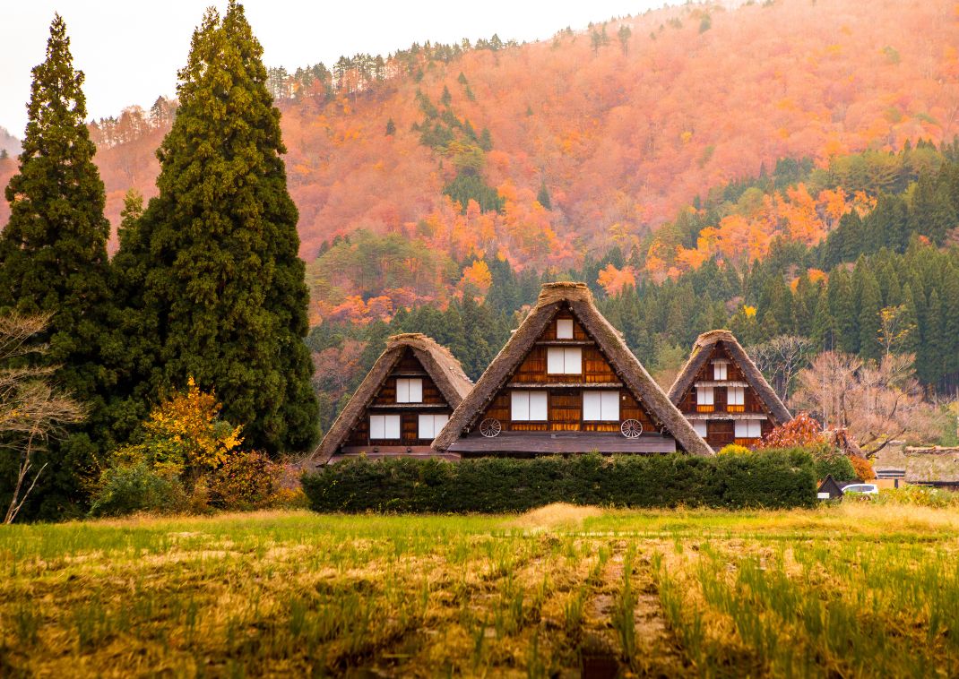 UNESCO-Welterbe-Hütten in Shirakawa-go, Japan