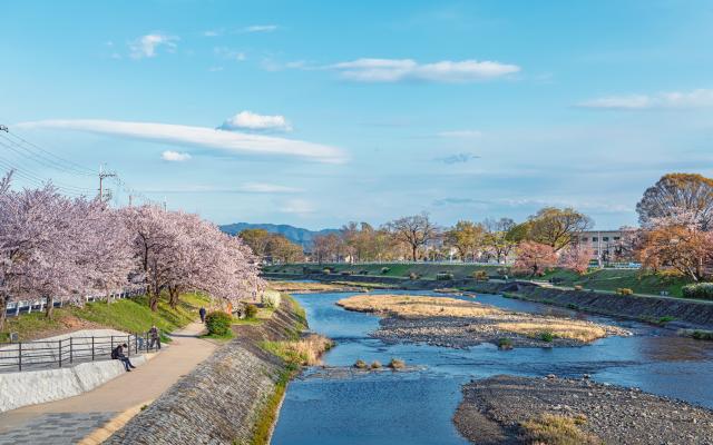 Kamogawa-Flussufer