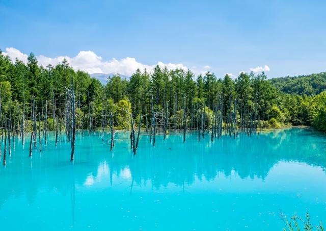 Blauer Teich Shirogane in Biei