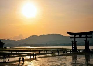 Miyajima bei Sonnenuntergang