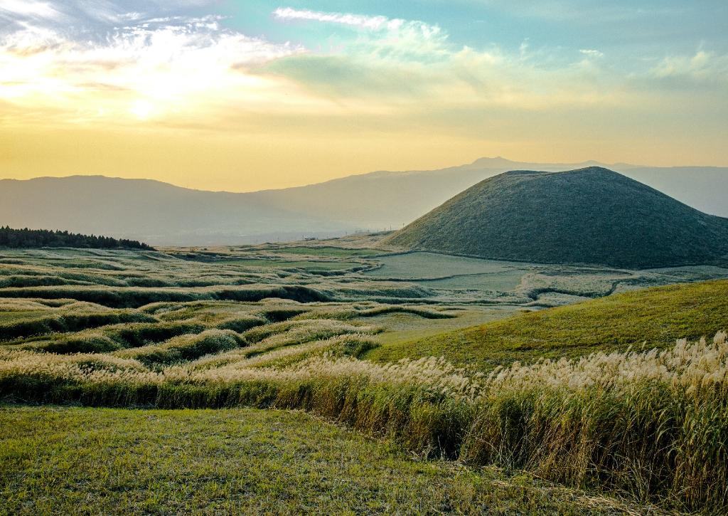 Aussicht auf den Aso-Kuju-Nationalpark