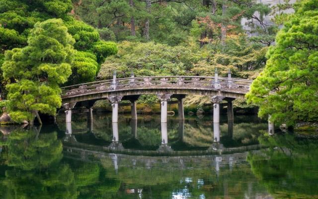 Steinbrücke, Kaiserpalast in Kyoto