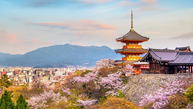 Der Kiyomizudera-Tempel im Frühling