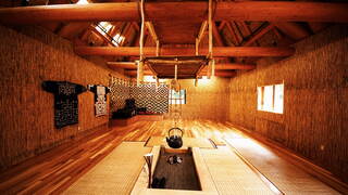 Traditionelles Zimmer der Ainu-Kultur