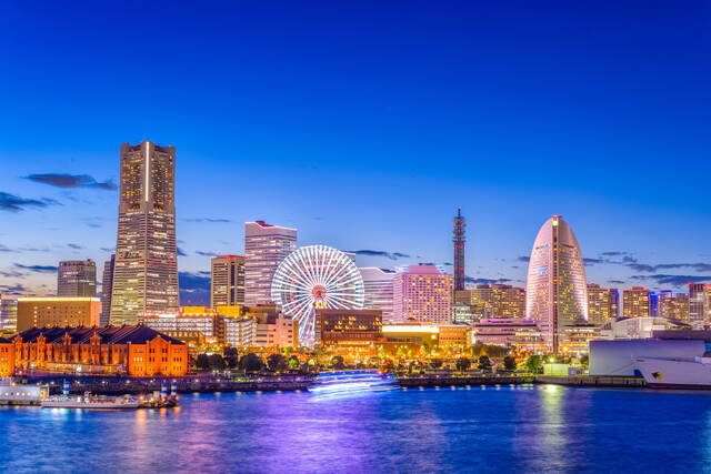 Abendlicher Blick auf Yokohama
