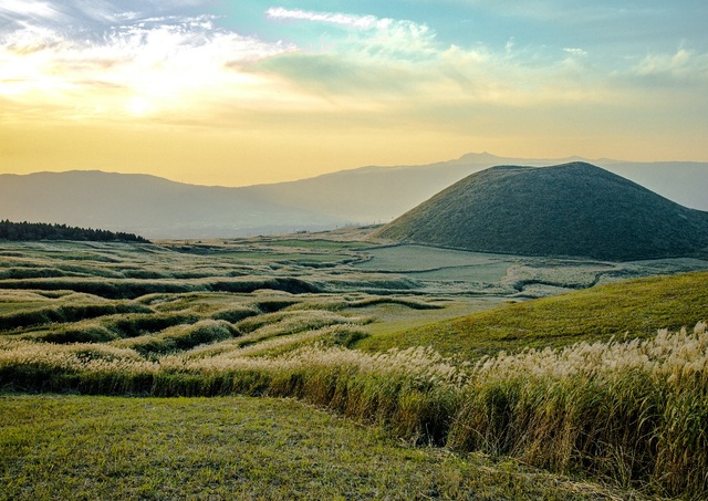 Aussicht auf den Aso-Kuju-Nationalpark