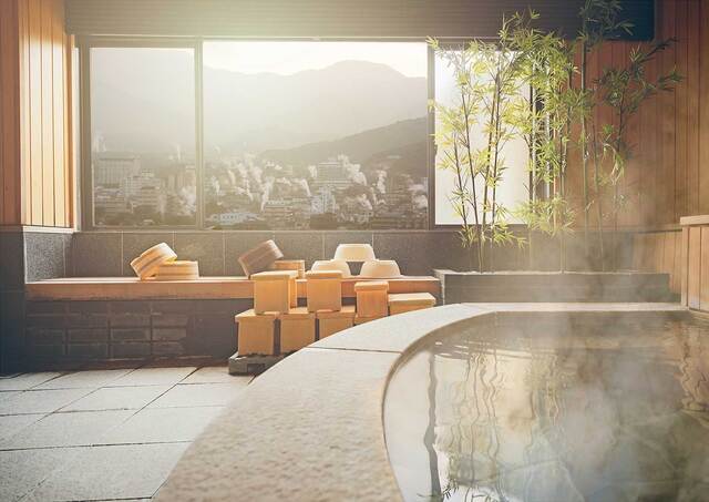Onsen mit Blick auf Beppu