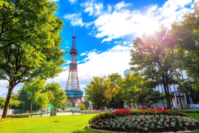 Der Fernsehturm von Sapporo und der Odori-Park